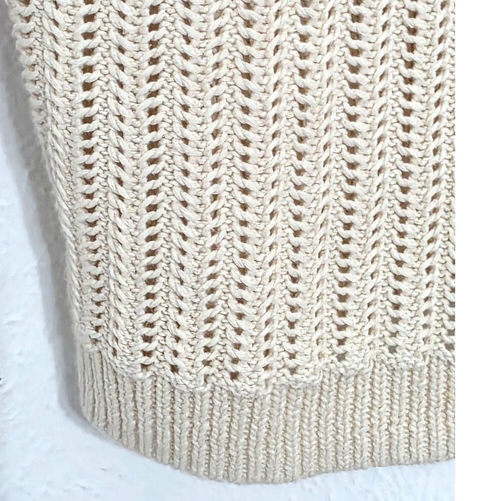 POETRY Crochet Stitch Organic Cotton Sweater Ecru 12 - Picture 8 of 10